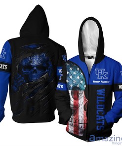 Kentucky Wildcats 146 Skull Custom Name 3D Shirt University Of Kentucky