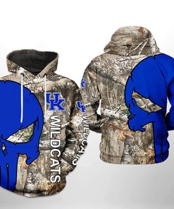 Kentucky Wildcats Camo Veteran Hunting 3D All Over Print Zip Hoodie Gifts for NCAA Fans