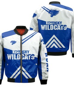 Kentucky Wildcats Football Bomber Jacket  - Stripes Cross Shoulders - NCAA