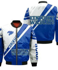 Kentucky Wildcats Logo Bomber Jacket Cross Style - NCAA