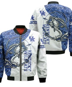 Kentucky Wildcats Ncaa For Wildcats Fan Fishing Lover 3D Jersey Bomber Jacket