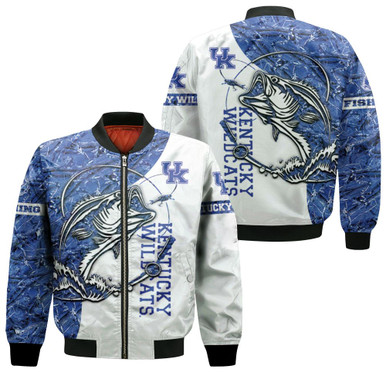 Kentucky Wildcats Ncaa For Wildcats Fan Fishing Lover 3D Jersey Bomber Jacket