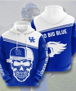 Kentucky Wildcats Skull Go Big Blue 3D Hoodie Kentucky Wildcats Gifts for Men