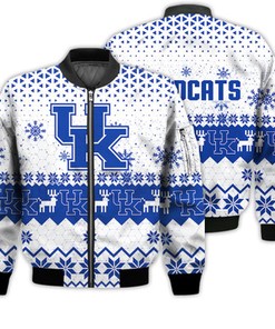 Kentucky Wildcats Sports Football American Ugly Christmas Sweater Gifts Unisex 3D Bomber Jacket