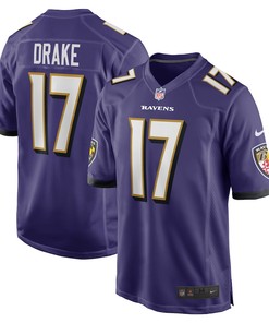 Kenyan Drake Baltimore Ravens Game Player Jersey - Purple