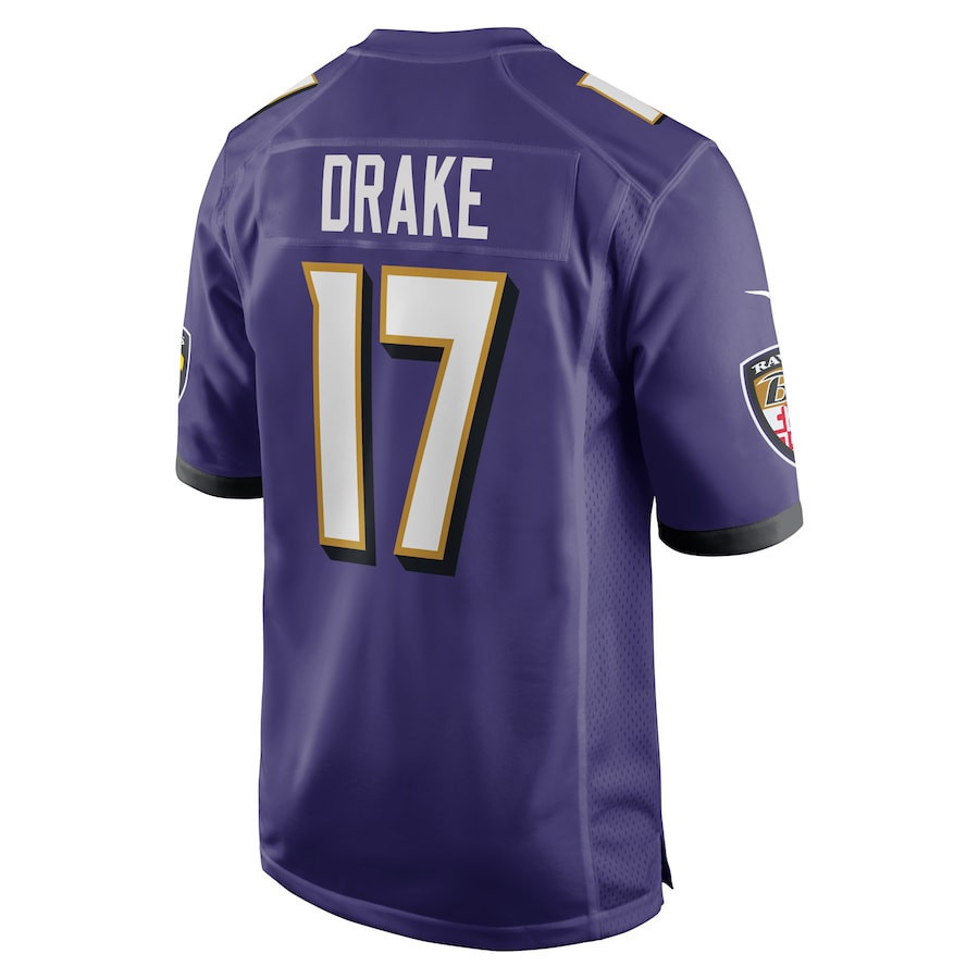Kenyan Drake Baltimore Ravens Game Player Jersey - Purple