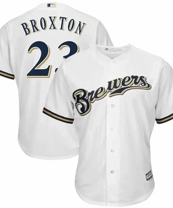 Keon Broxton Milwaukee Brewers Home Cool Base Player Jersey - White