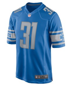 Kerby Joseph 31 Detroit Lions Player Game Jersey - Blue