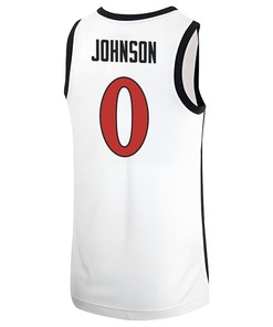 Keshad Johnson 0 San Diego State Aztecs 2023 Basketball Jersey MW Logo- Men White