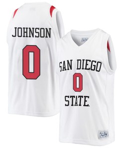 Keshad Johnson 0 San Diego State Aztecs 2023 Basketball Jersey- Men White