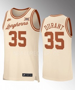 Kevin Durant 35 Texas Longhorns Alumni Uniform Jersey Retro Basketball Cream