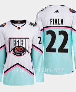 Kevin Fiala 22 Los Angeles Kings 2023 All-Star Game Jersey White Equipment