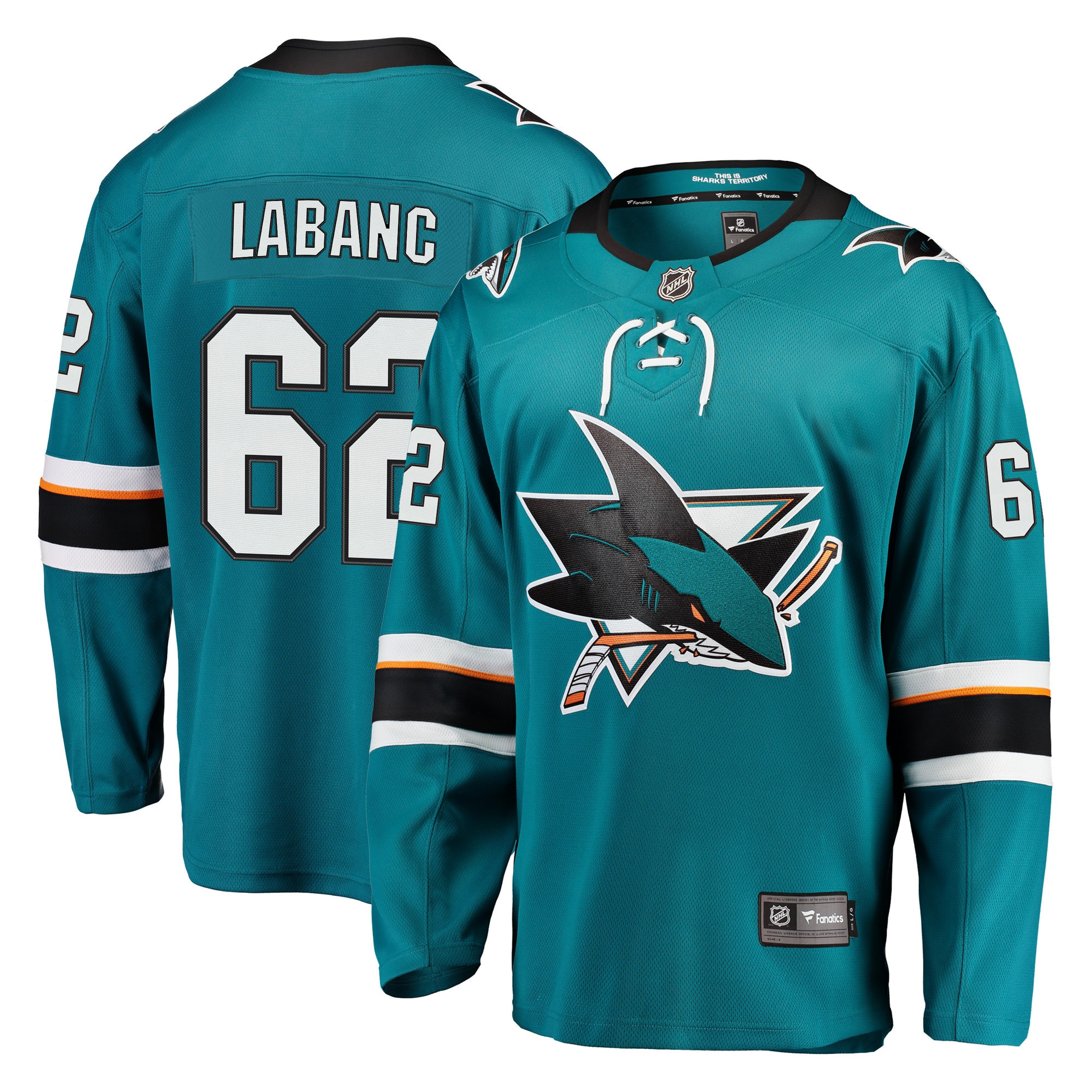 Kevin Labanc San Jose Sharks Fanatics Branded Breakaway Jersey - Teal Nhl