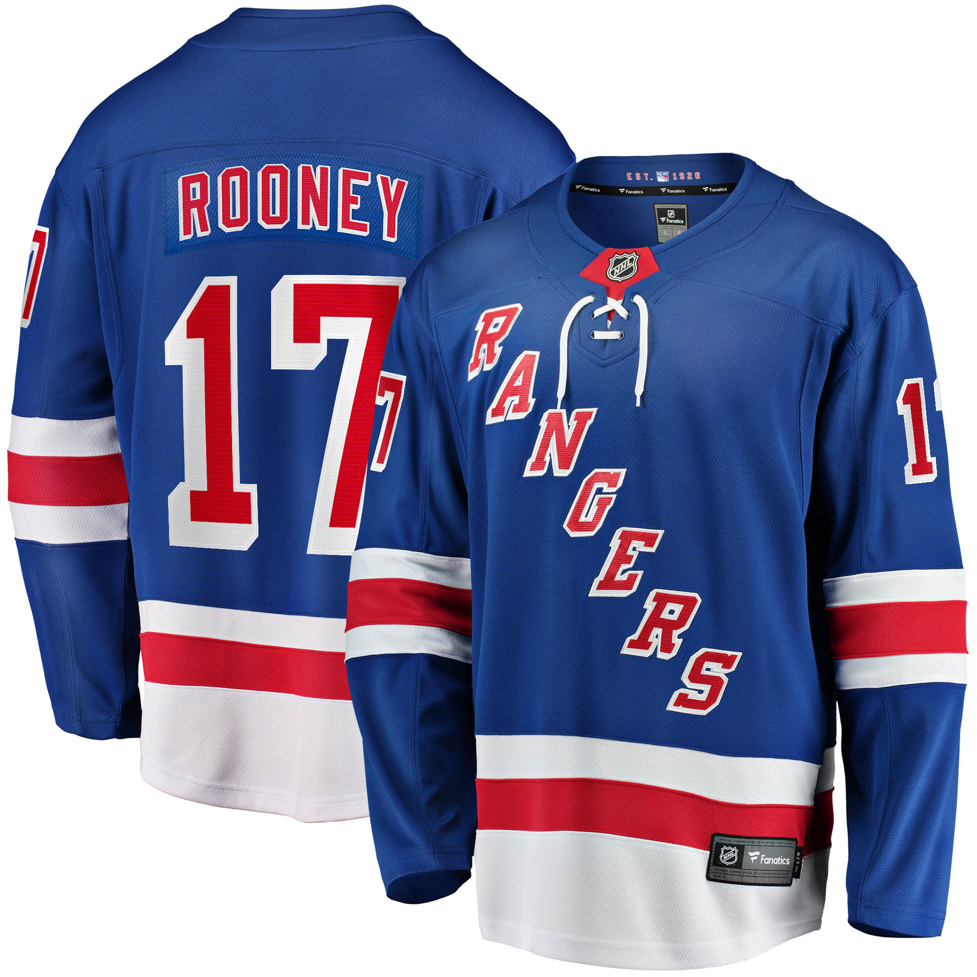 Kevin Rooney New York Rangers Fanatics Branded 2017/18 Home Breakaway Replica Jersey - Blue Nhl