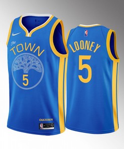 Kevon Looney 5 2022-23 Golden State Warriors Blue Earned Edition Jersey OAK Town