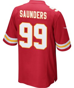Khalen Saunders 99 Kansas City Chiefs Super Bowl LVII Champions 3 Stars Men Game Jersey - Red