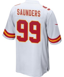 Khalen Saunders 99 Kansas City Chiefs Super Bowl LVII Champions 3 Stars Men Game Jersey - White