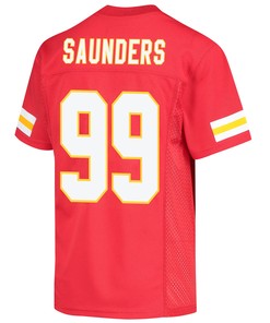 Khalen Saunders 99 Kansas City Chiefs Super Bowl LVII Champions 3 Stars Youth Game Jersey - Red