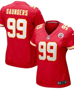 Khalen Saunders Kansas City Chiefs Womens Game Jersey - Red Nfl