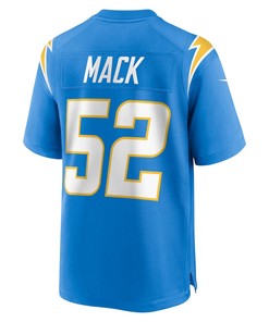Khalil Mack 52 Los Angeles Chargers Game Jersey - Powder Blue