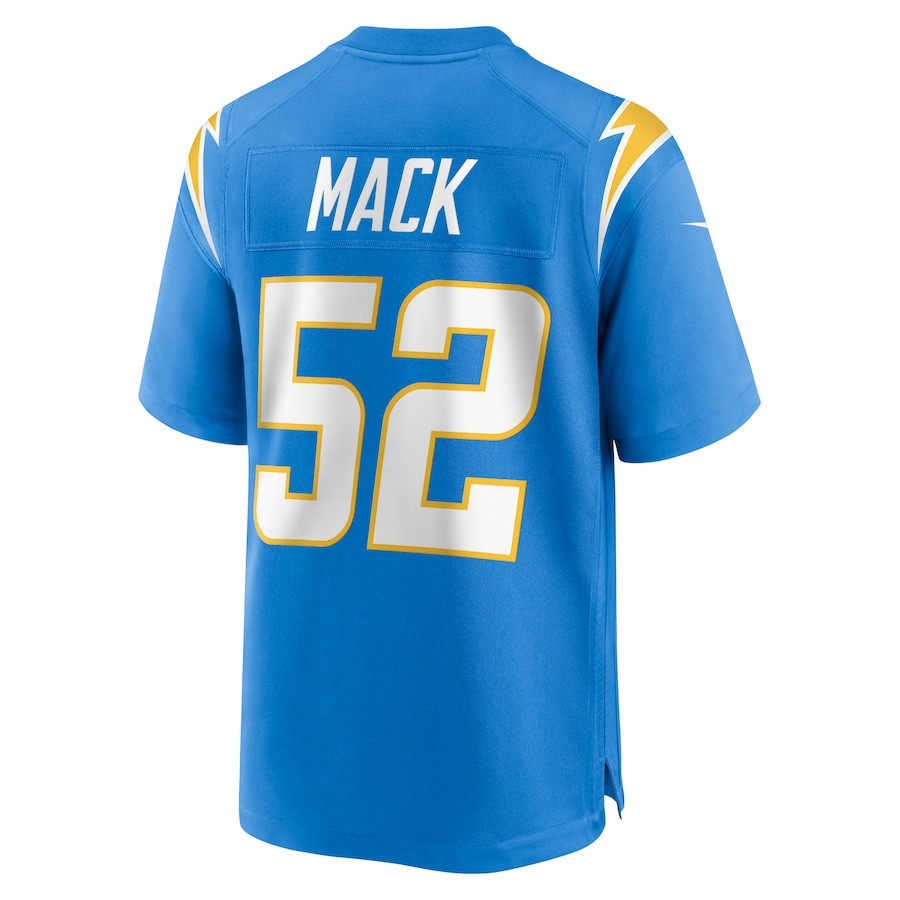 Khalil Mack 52 Los Angeles Chargers Game Jersey - Powder Blue