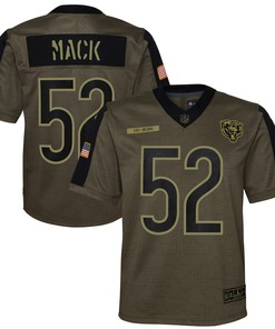 Khalil Mack Chicago Bears 2021 Salute To Service Game Jersey - Olive Nfl