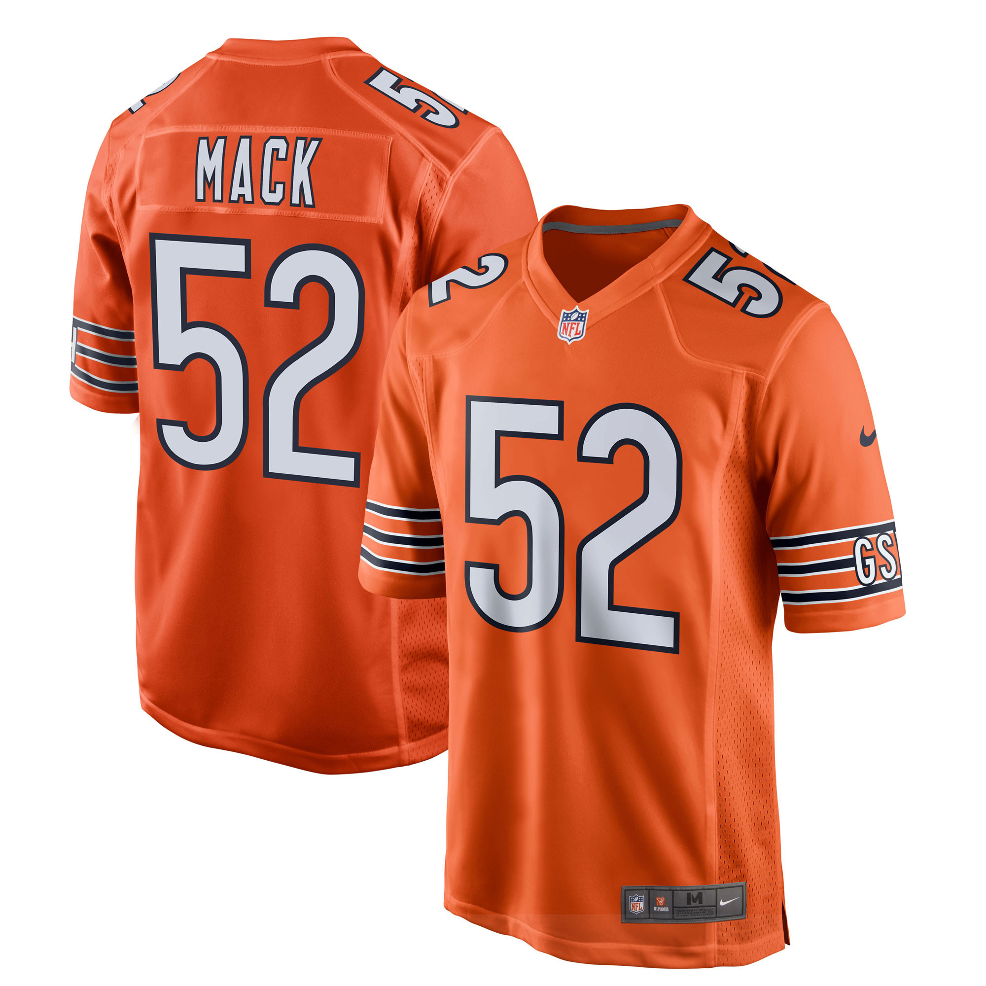 Khalil Mack Chicago Bears Game Jersey Orange Nfl
