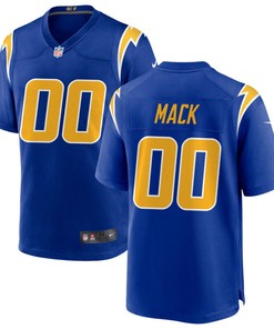 Khalil Mack Los Angeles Chargers Custom Number 00 Royal Alternate Game Jersey Jersey