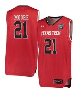 Khavon Moore 21 Texas Tech Red Raiders Basketball Men Jersey - Red