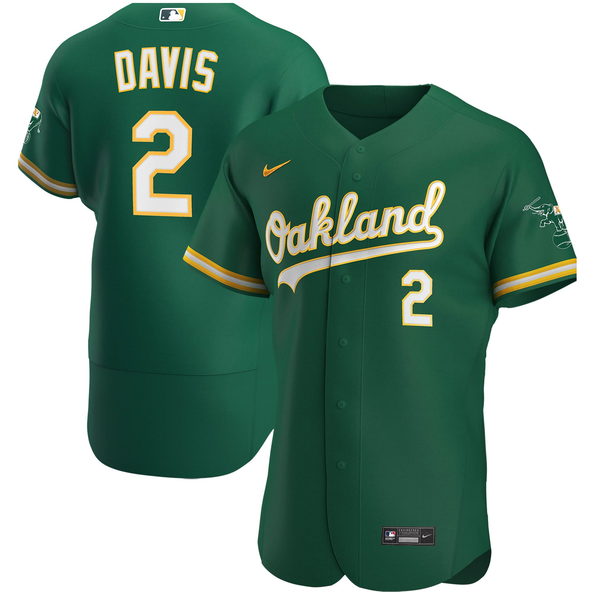Khris Davis Oakland Athletics Alternate Authentic Player Jersey Kelly Green Mlb