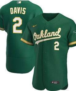 Khris Davis Oakland Athletics Alternate Authentic Player Jersey Kelly Green Mlb