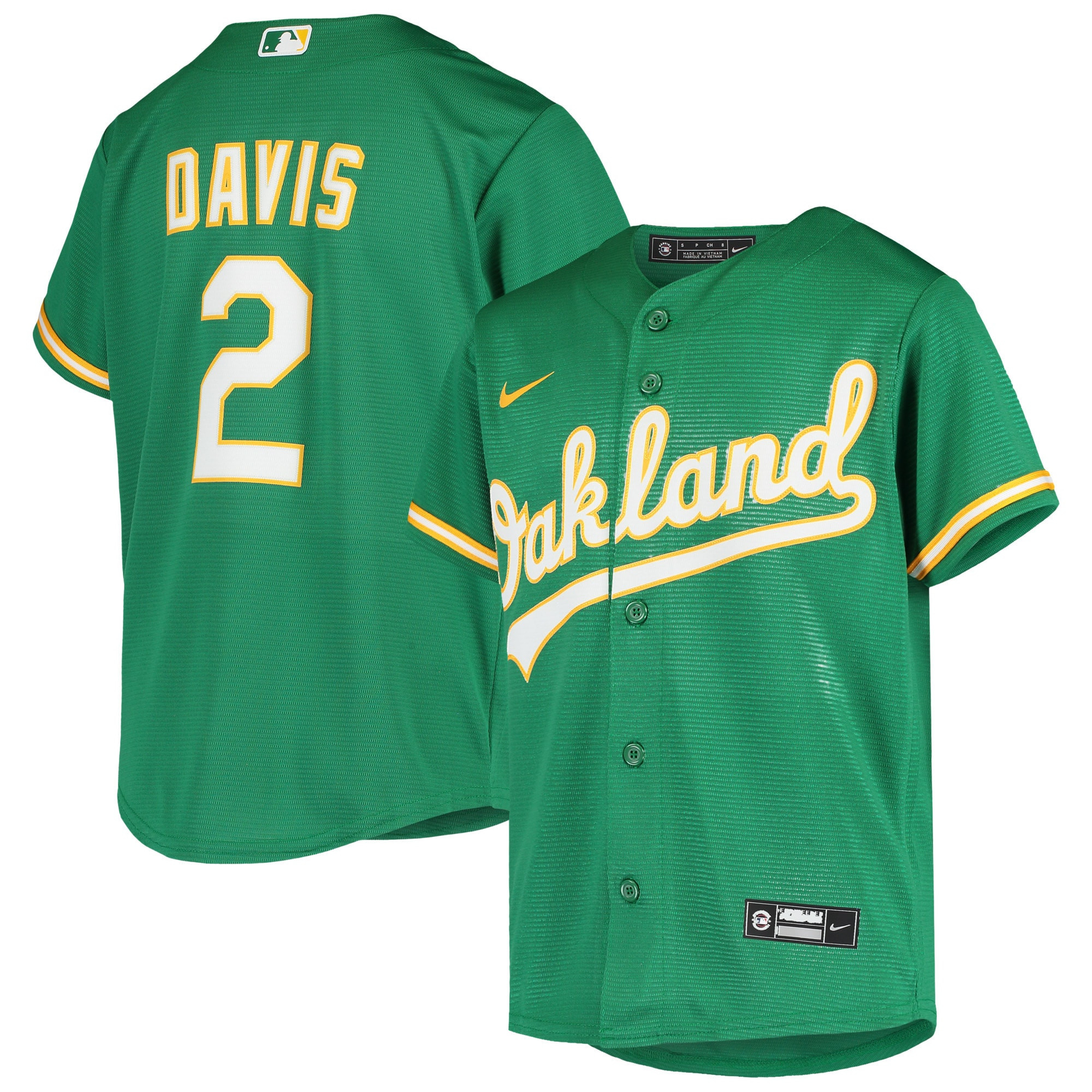 Khris Davis Oakland Athletics Alternate Replica Jersey - Green Mlb