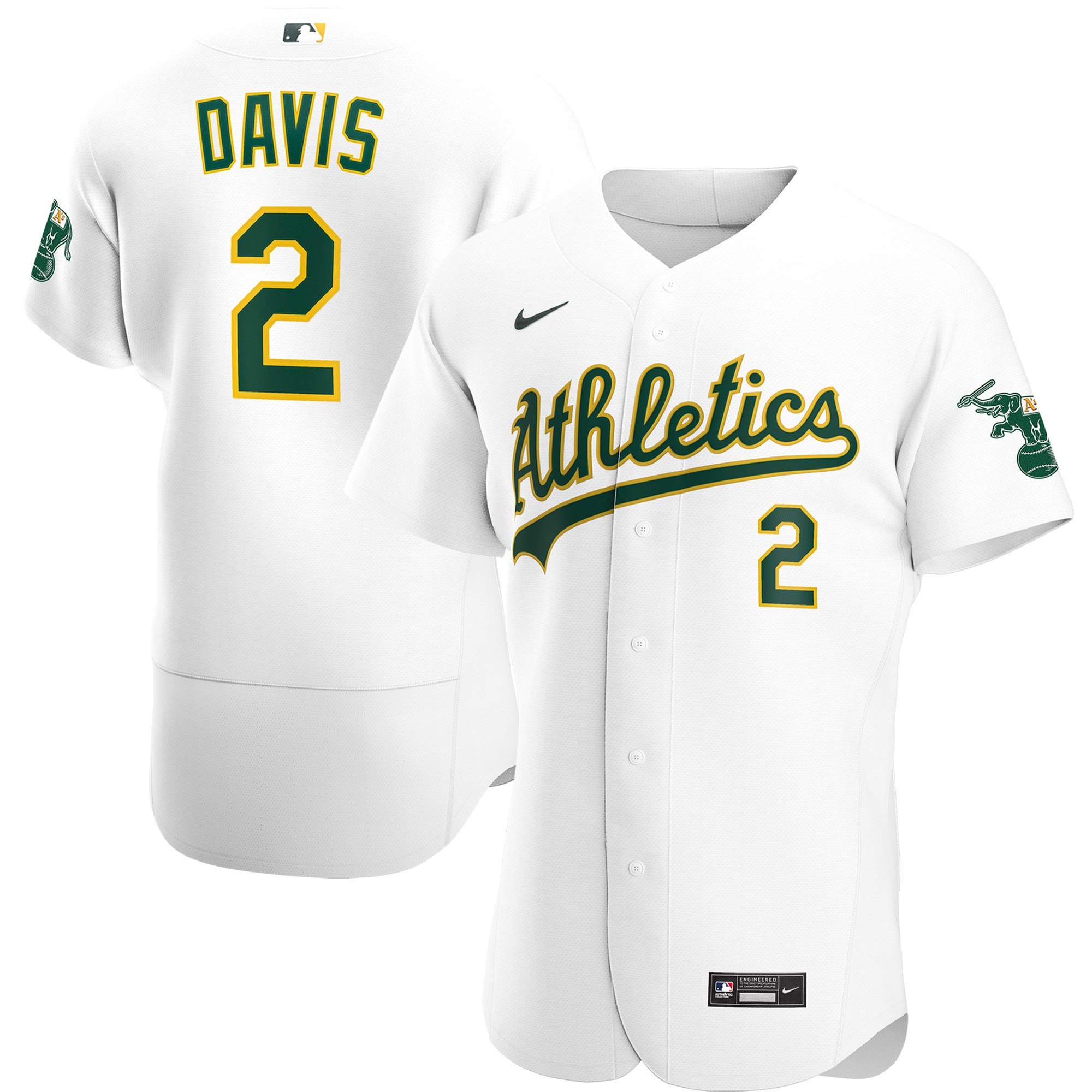 Khris Davis Oakland Athletics Home Authentic Player Jersey White Mlb