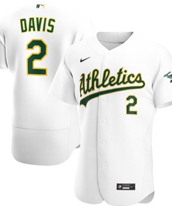 Khris Davis Oakland Athletics Home Authentic Player Jersey - White Mlb