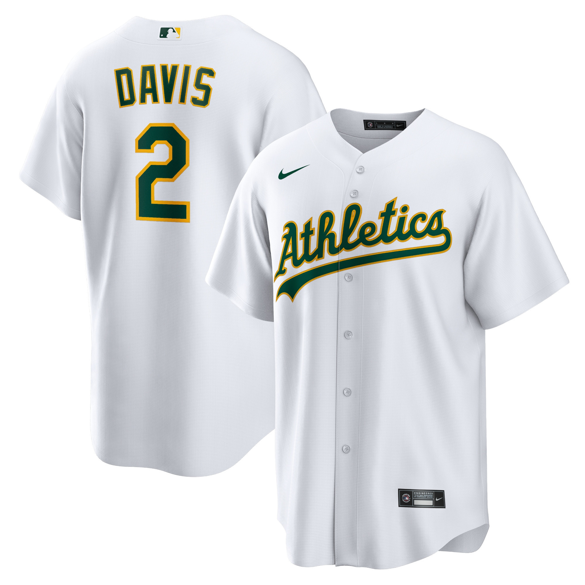 Khris Davis Oakland Athletics Home Replica Player Name Jersey - White Mlb