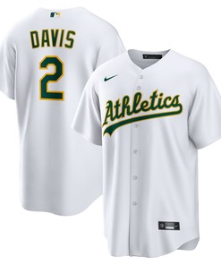 Khris Davis Oakland Athletics Home Replica Player Name Jersey - White Mlb