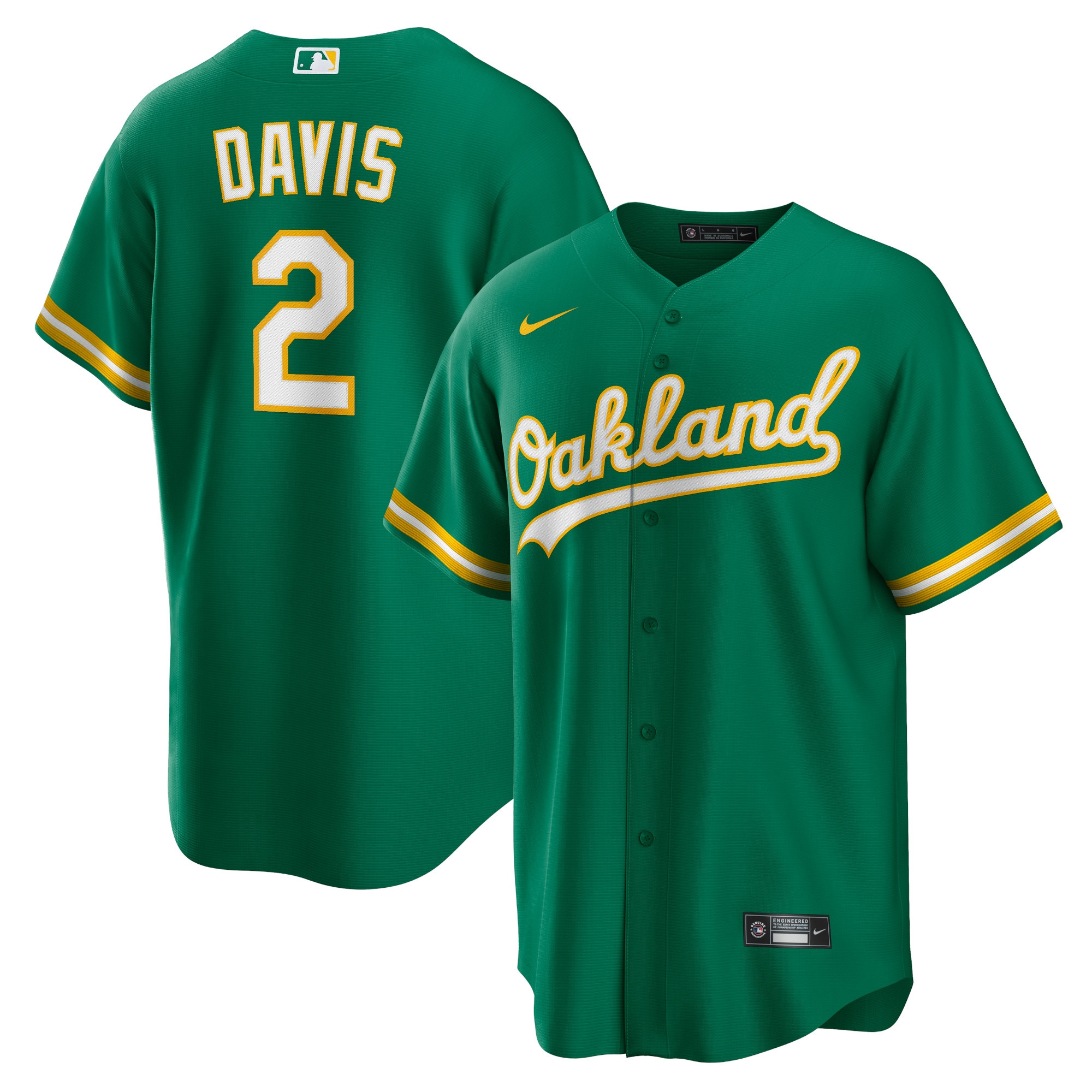 Khris Davis Oakland Athletics Official Replica Player Jersey - Green Mlb