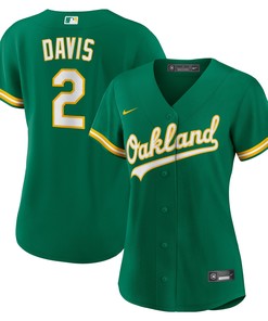 Khris Davis Oakland Athletics Womens Alternate Replica Player Jersey - Green Mlb