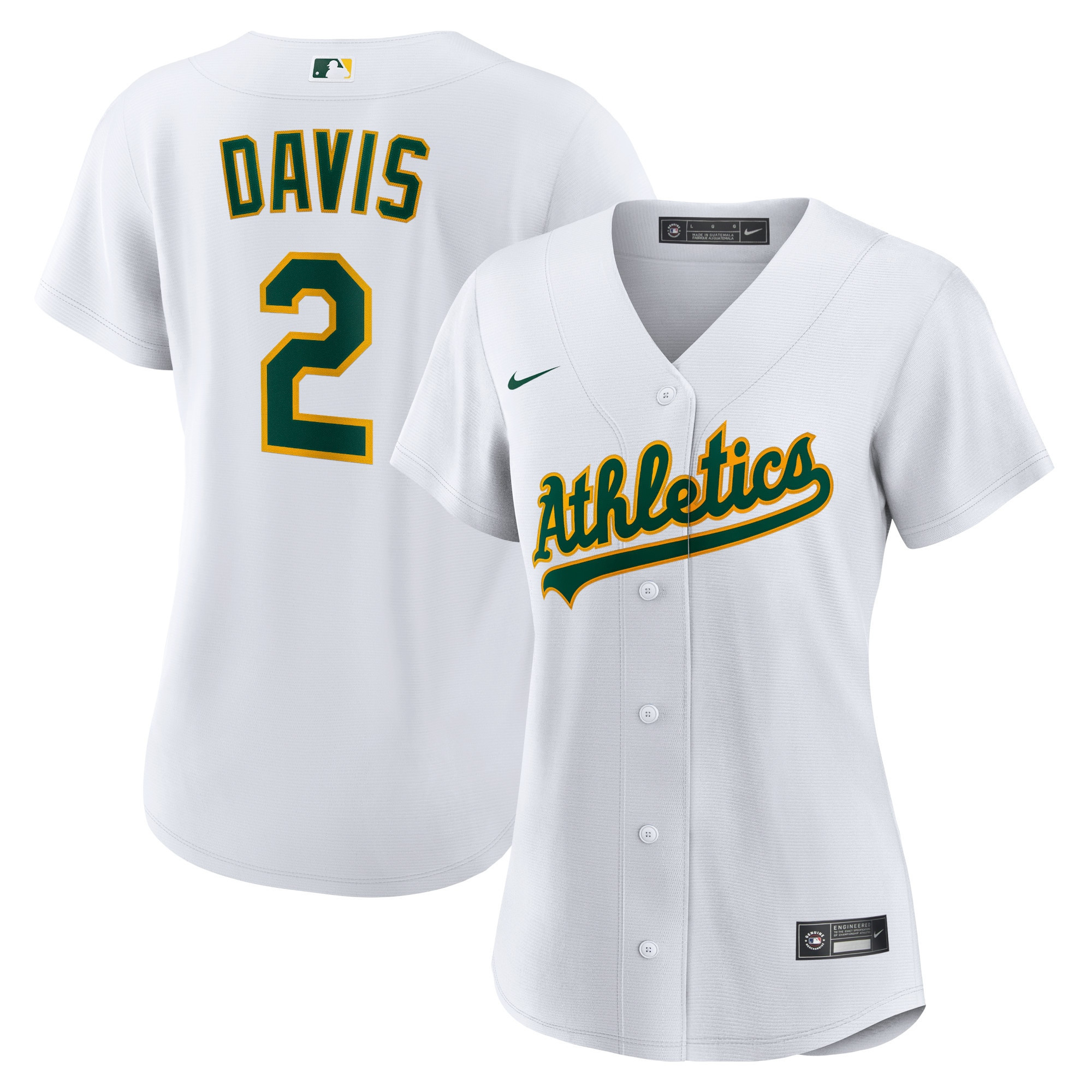 Khris Davis Oakland Athletics Womens Home Replica Player Jersey White Mlb Ver 1