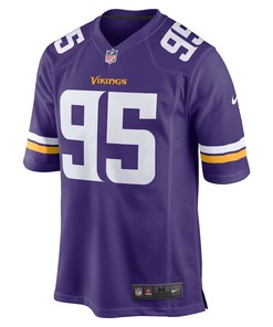 Khyiris Tonga 95 Minnesota Vikings Home Game Player Jersey - Purple