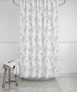 Kids' Boho Cactus Shower Curtain - Fun Bathroom Decor with a Nature Theme