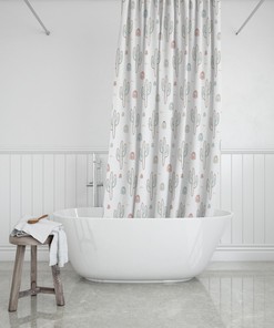 Kids' Boho Cactus Shower Curtain - Fun Bathroom Decor with a Nature Theme