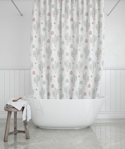 Kids' Boho Cactus Shower Curtain - Fun Bathroom Decor with a Nature Theme