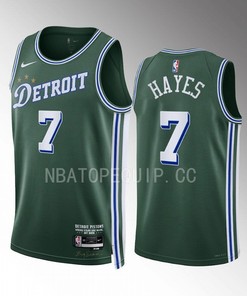 Killian Hayes 7 2022-23 Detroit Pistons Green City Edition Jersey Swingman