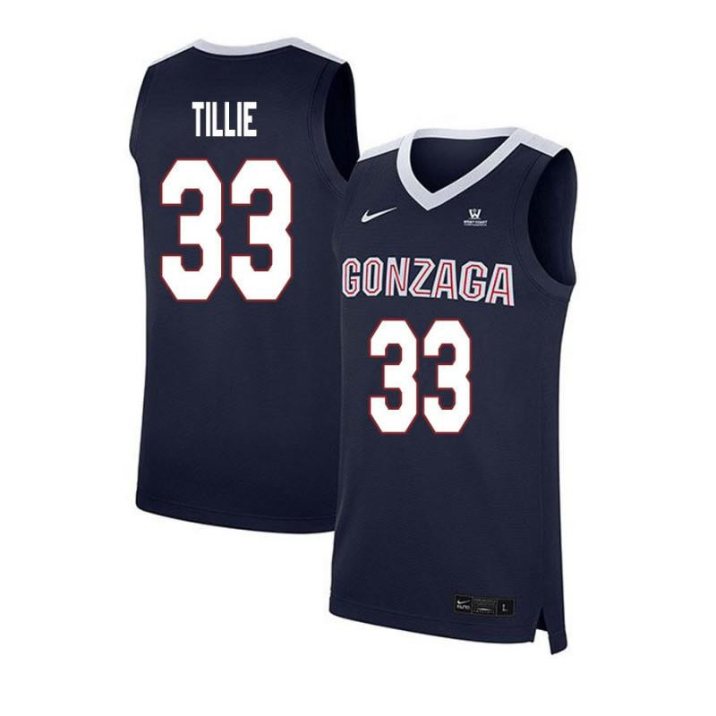 Killian Tillie 33 Gonzaga Bulldogs Elite Basketball Men Jersey - Navy