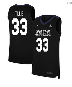 Killian Tillie 33 Gonzaga Bulldogs Elite Basketball Youth Jersey - Black