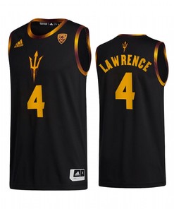 Kimani Lawrence 4 Arizona State Sun Devils Black Jersey College Basketball