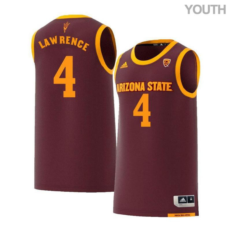Kimani Lawrence 4 Arizona State Sun Devils Retro Basketball Youth Jersey - Maroon