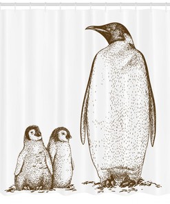 King and Baby Penguin Shower Curtain for Bathroom Decor - Animal Print