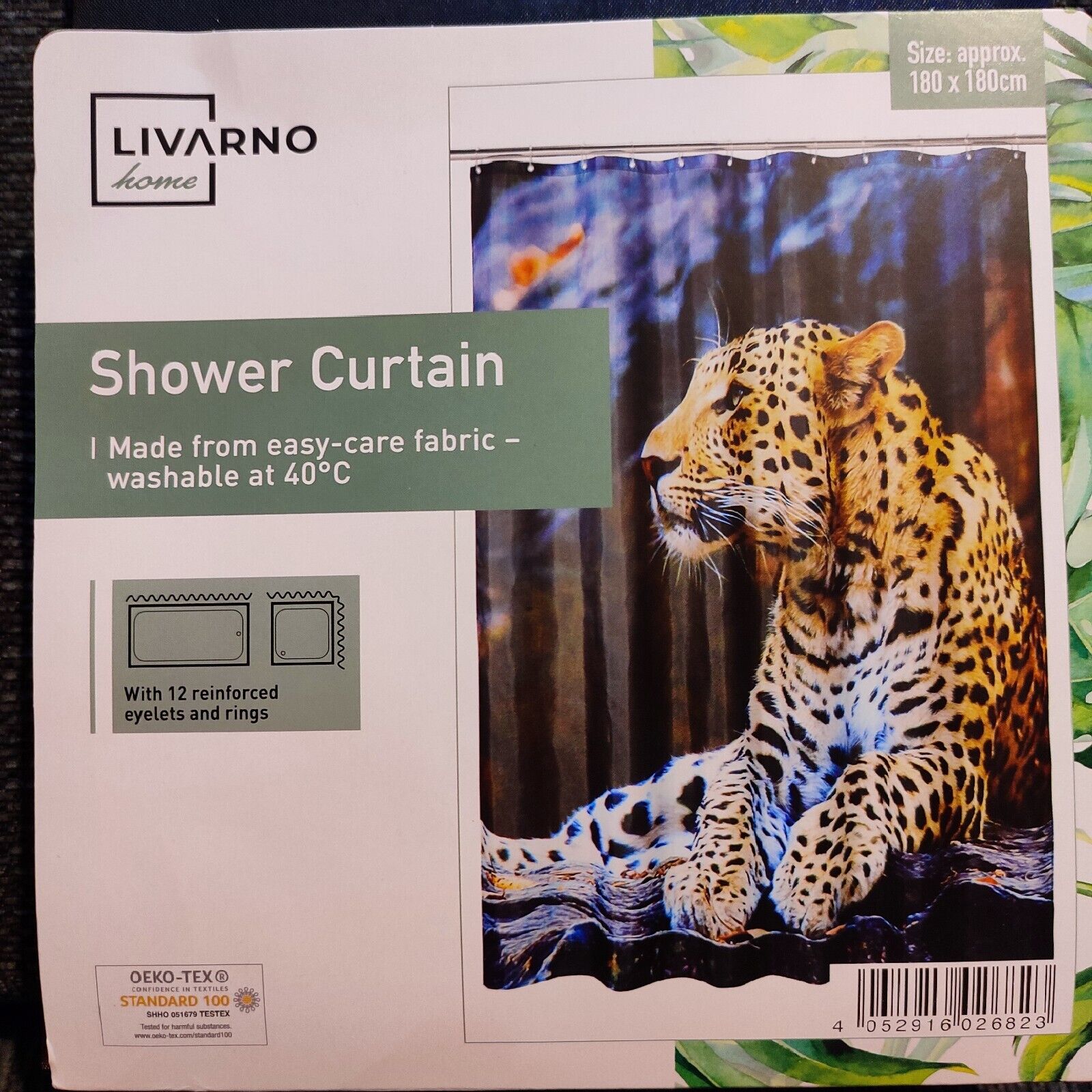 King of the Jungle 3D Leopard Shower Curtain for Bathroom Decor